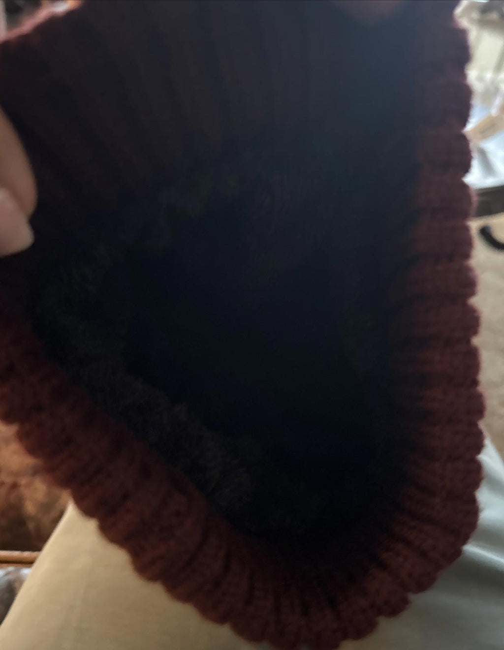 Winter Beanies Men Knitted Skull Pattern Maroon Hat With Metal Skulls Skull NEW