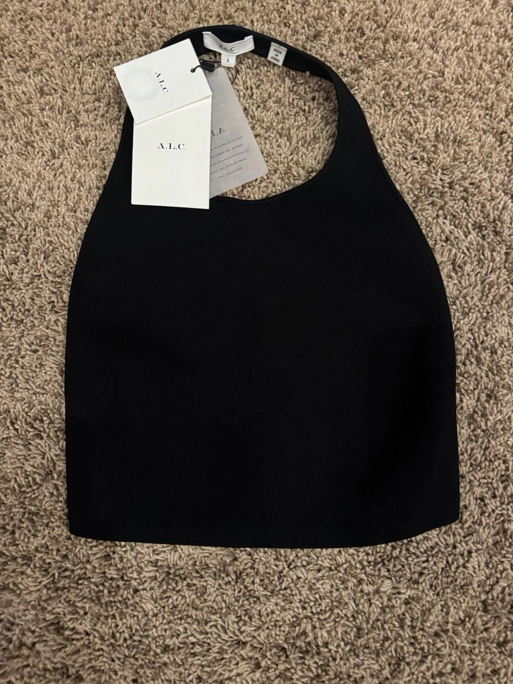 NEW! A.L.C. Rory Halter Crop Top in black. Small. NWT MSRP $225