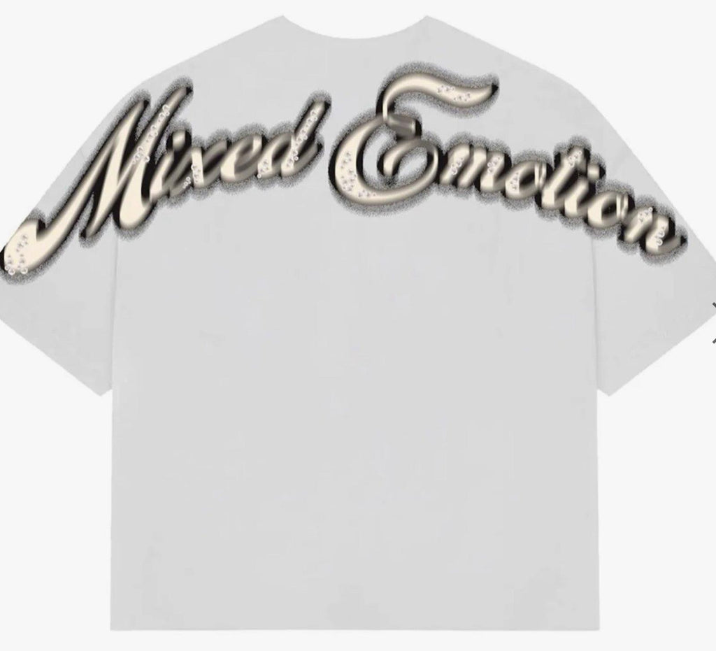 NEW Mixed Emotion White PEARL Cropped Tee Mens Streetwear High-Quality XXL