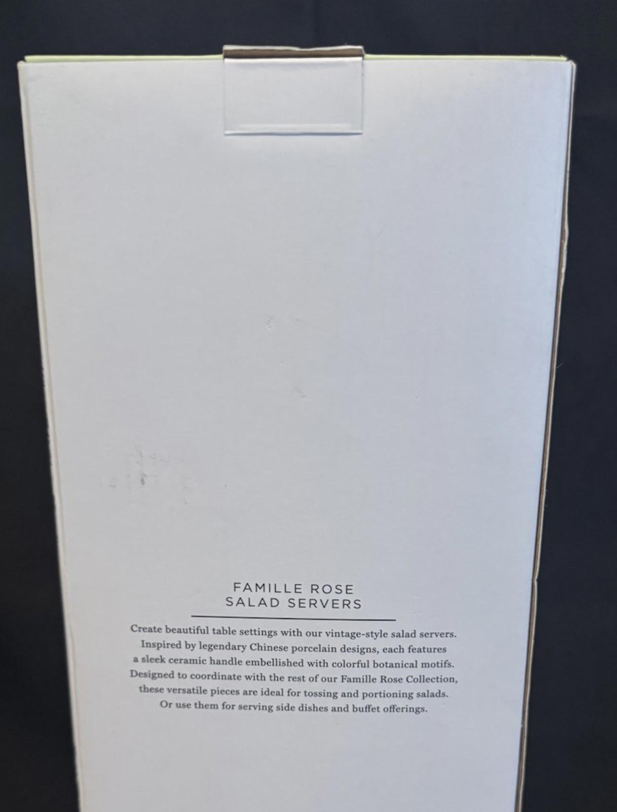 WILLIAMS SONOMA NWT S/2 Famille Rose SALAD SERVERS NIB