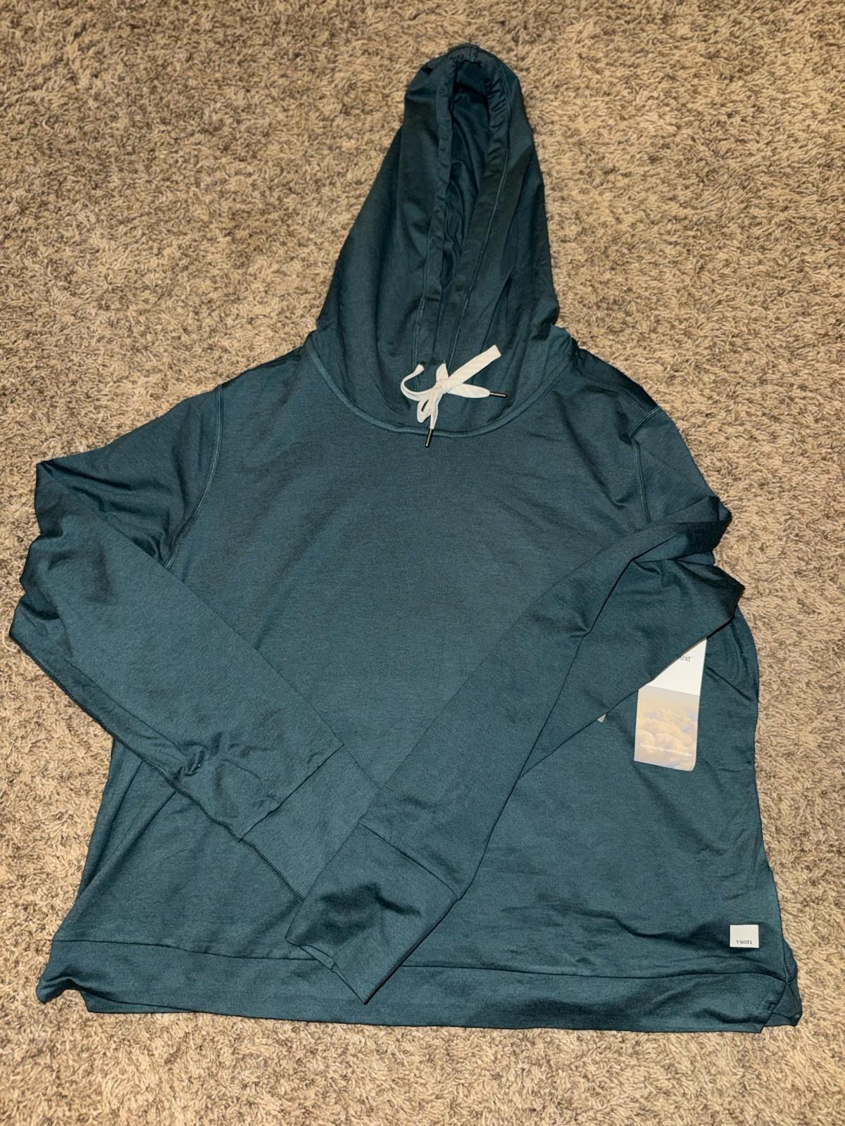 NWT Women’s Vuori Clothing Halo Essential Hoodie MOSS HEATHER Size: XL NEW