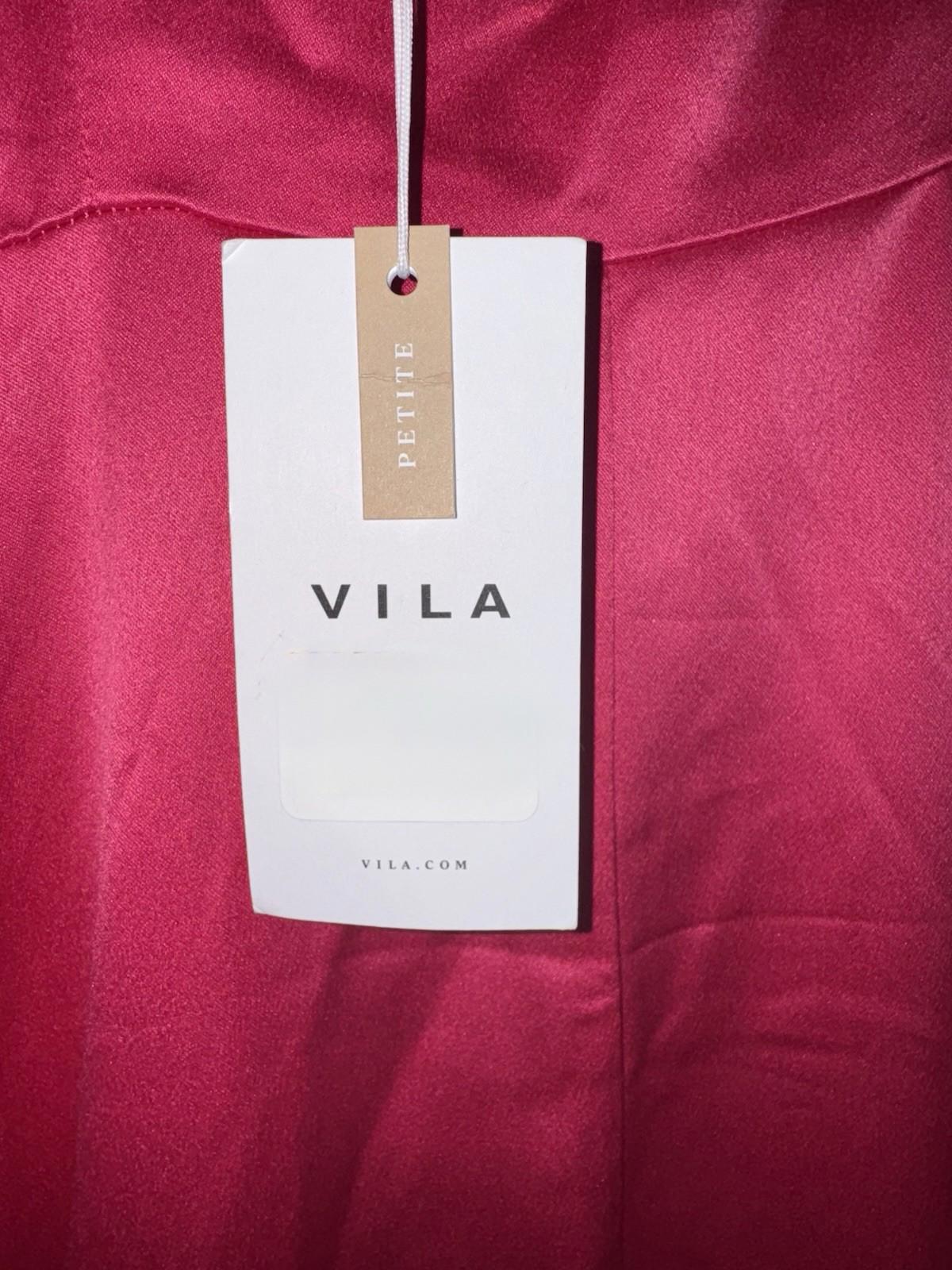 VILA viellie strap midi dress cabaret style no 14099191 Hot Pink. Size 36 NEW
