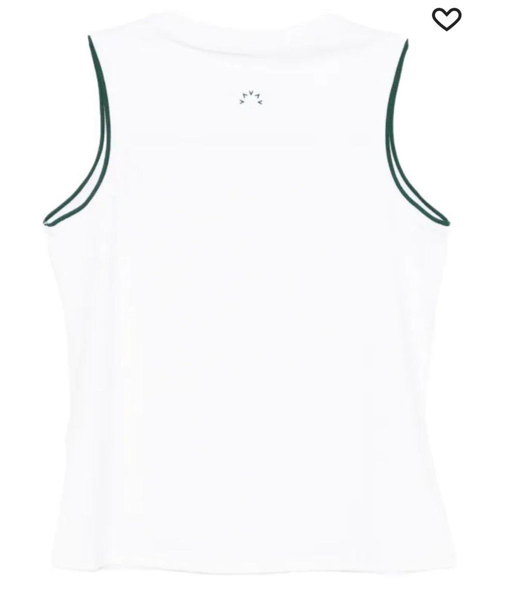 VARLEY Arton Performance Tank Top. Medium. White with Forest green NEW MSRP $72
