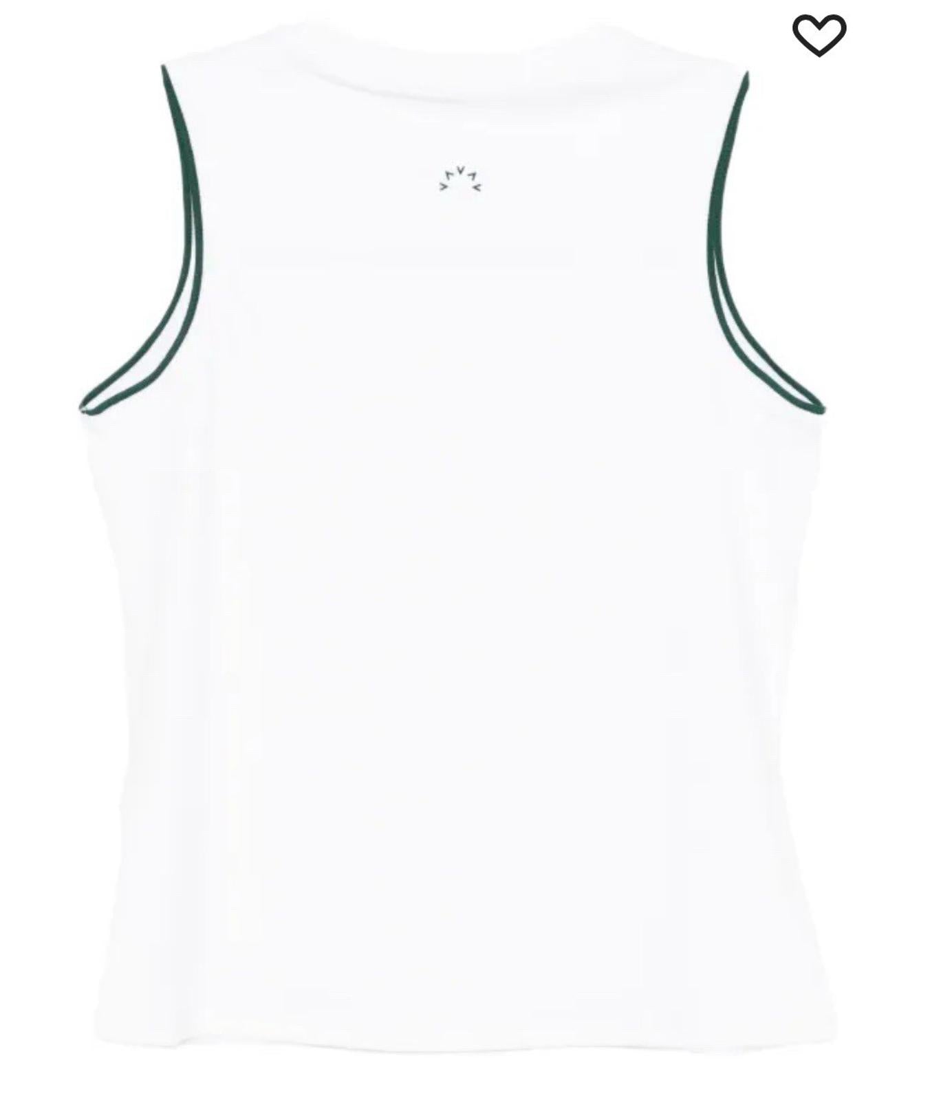 VARLEY Arton Performance Tank Top. Medium. White with Forest green NEW MSRP $72