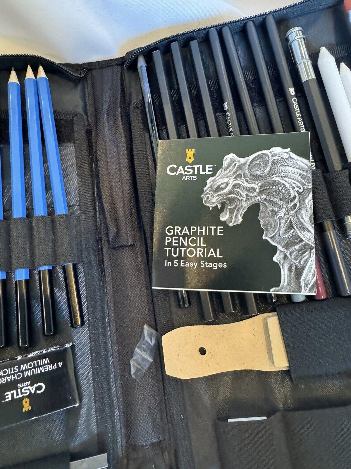 Castle Art Supplies Graphite Drawing Pencils and Sketch Set (40-Piece Kit) NIB!
