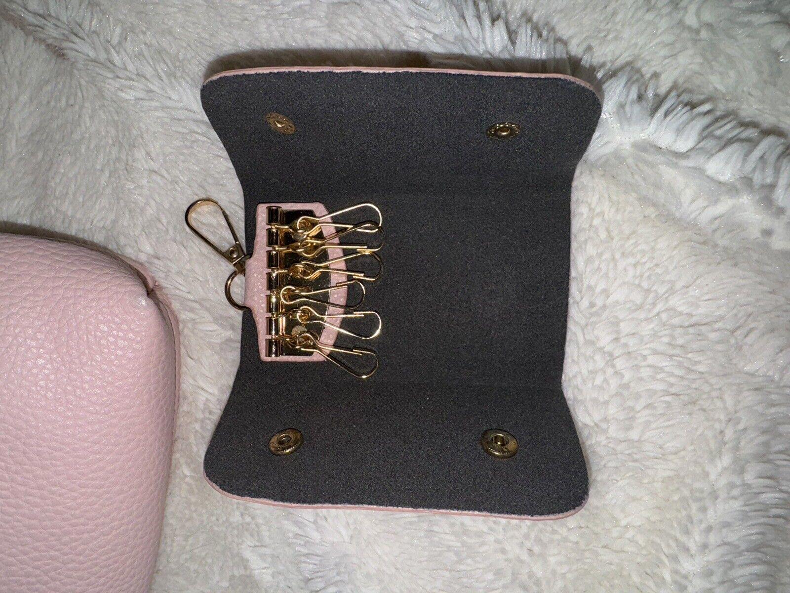 Mei & Ge pink 6-pc Set, Purse, Wallet, Makeup Bag, Clutch,