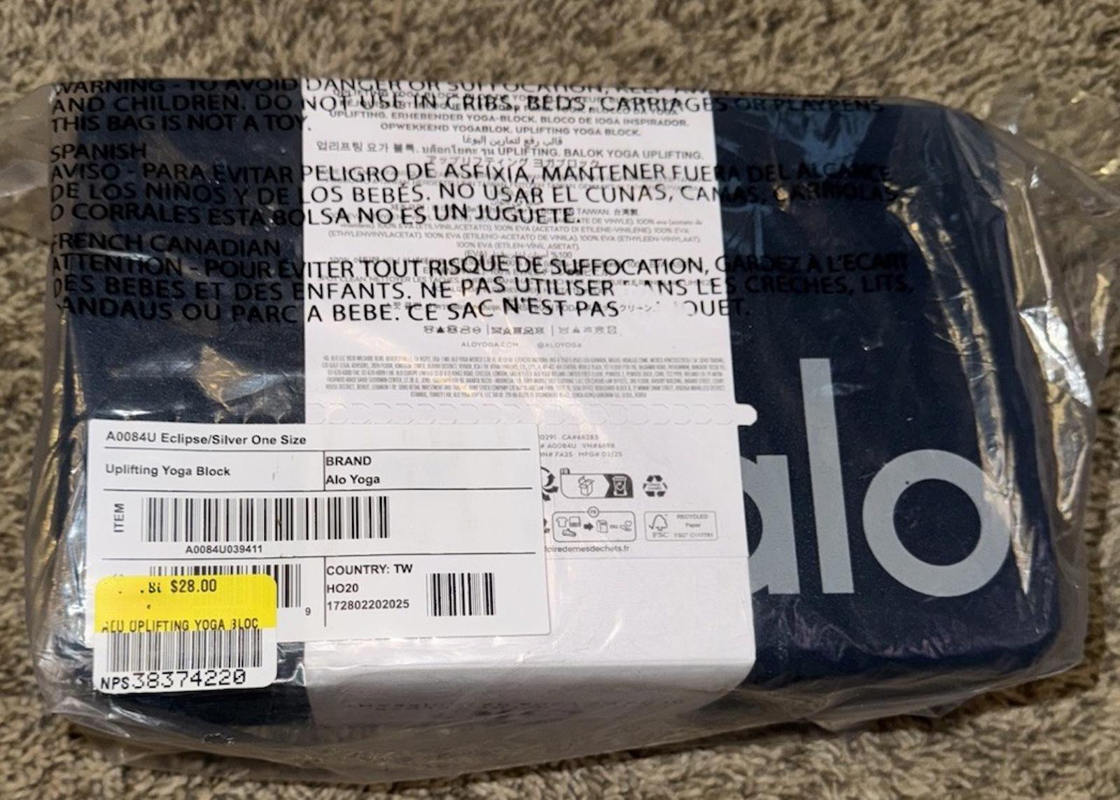 NEW Alo Yoga “ECLIPSE BLUE” Dense Foam Brick Block NWT New In packaging