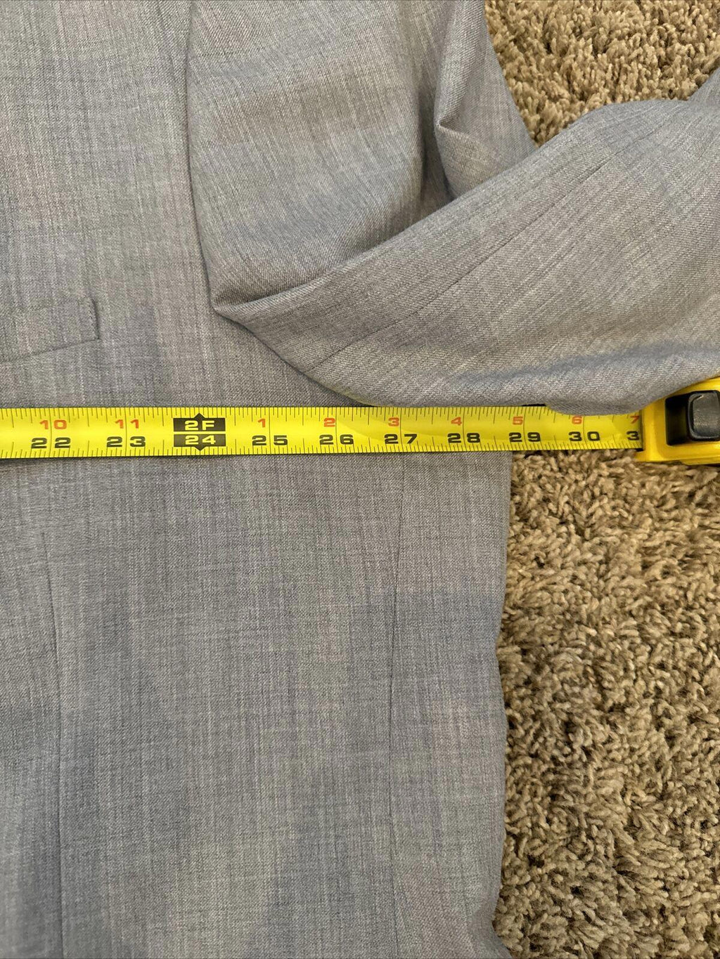 Vintage Jean Yves Blazer Gray 100% Super fine Wool 2 Button