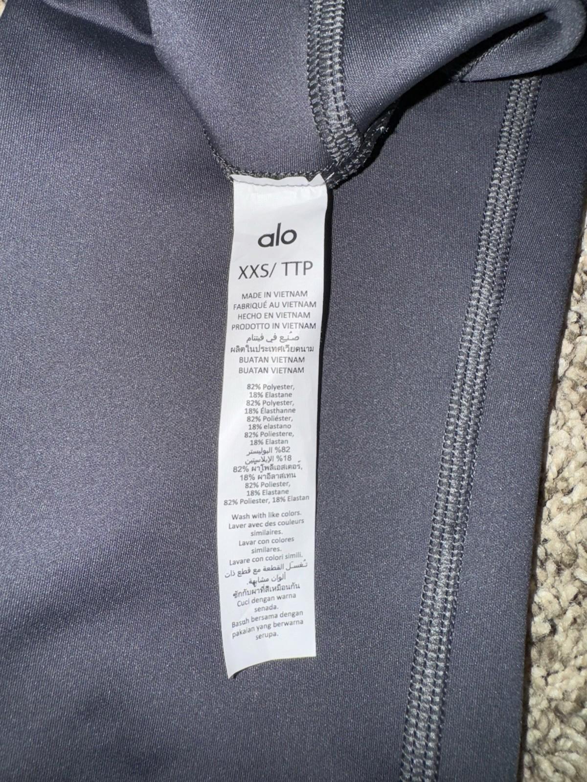 Alo Pants Anthracite Gray Size XXS Airlift High-Waist Elongated Flared-Fit NEW