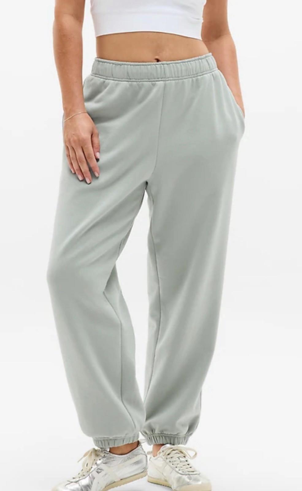 NEW Athleta LG Forever Fleece Jogger Green Sweatpants Oversized NWT