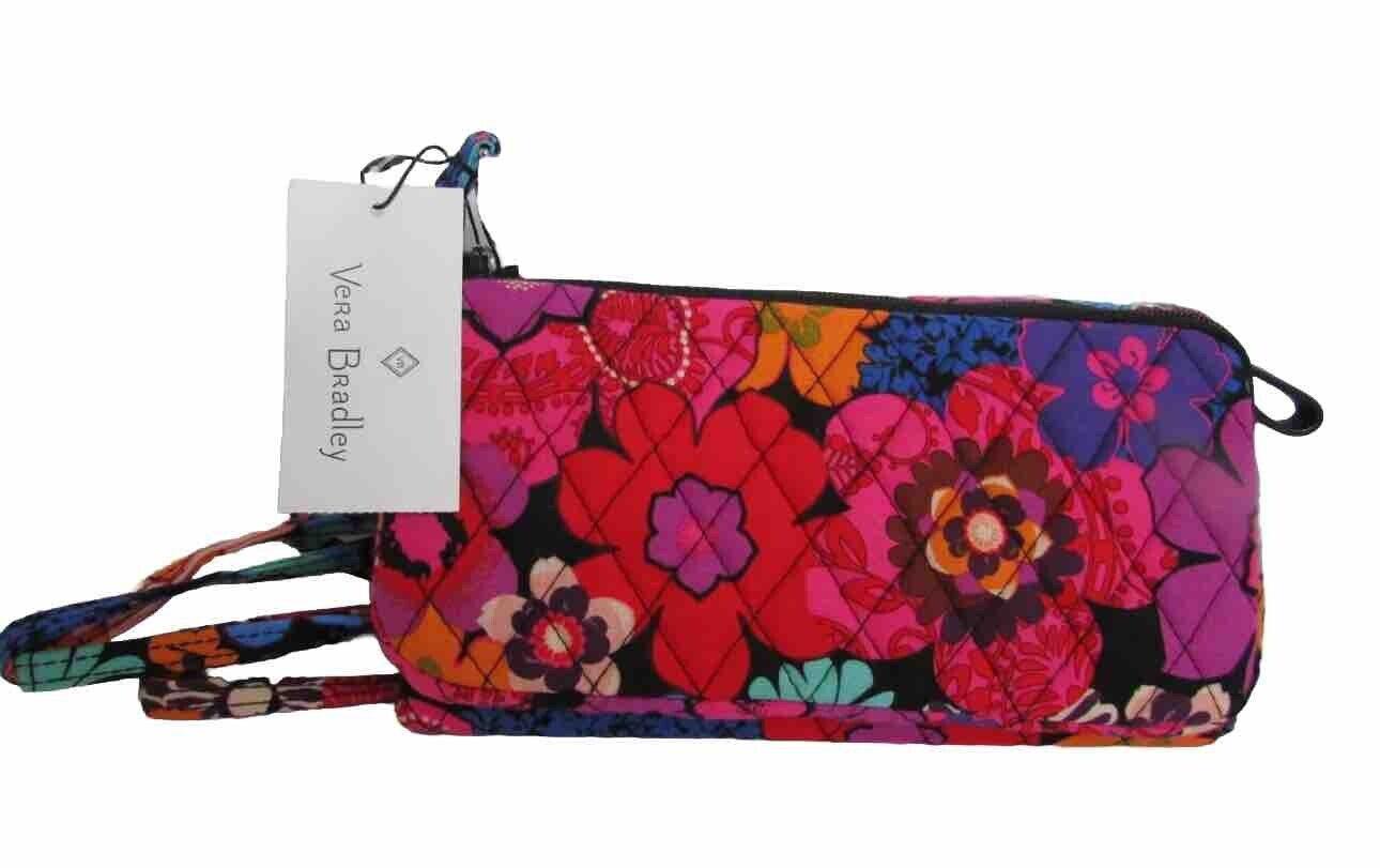 VERA BRADLEY RETIRED FLORAL FIESTA CROSSBODY WALLET Retired