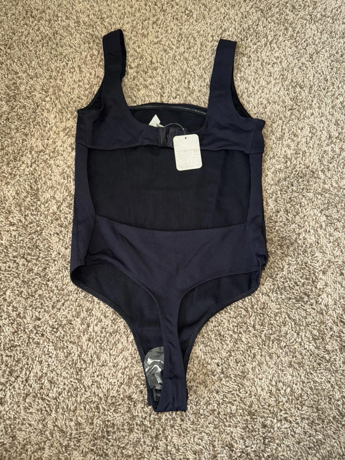 Intimately Free People Womens Black Oh She's Strappy One-Piece Bodysuit Size SM