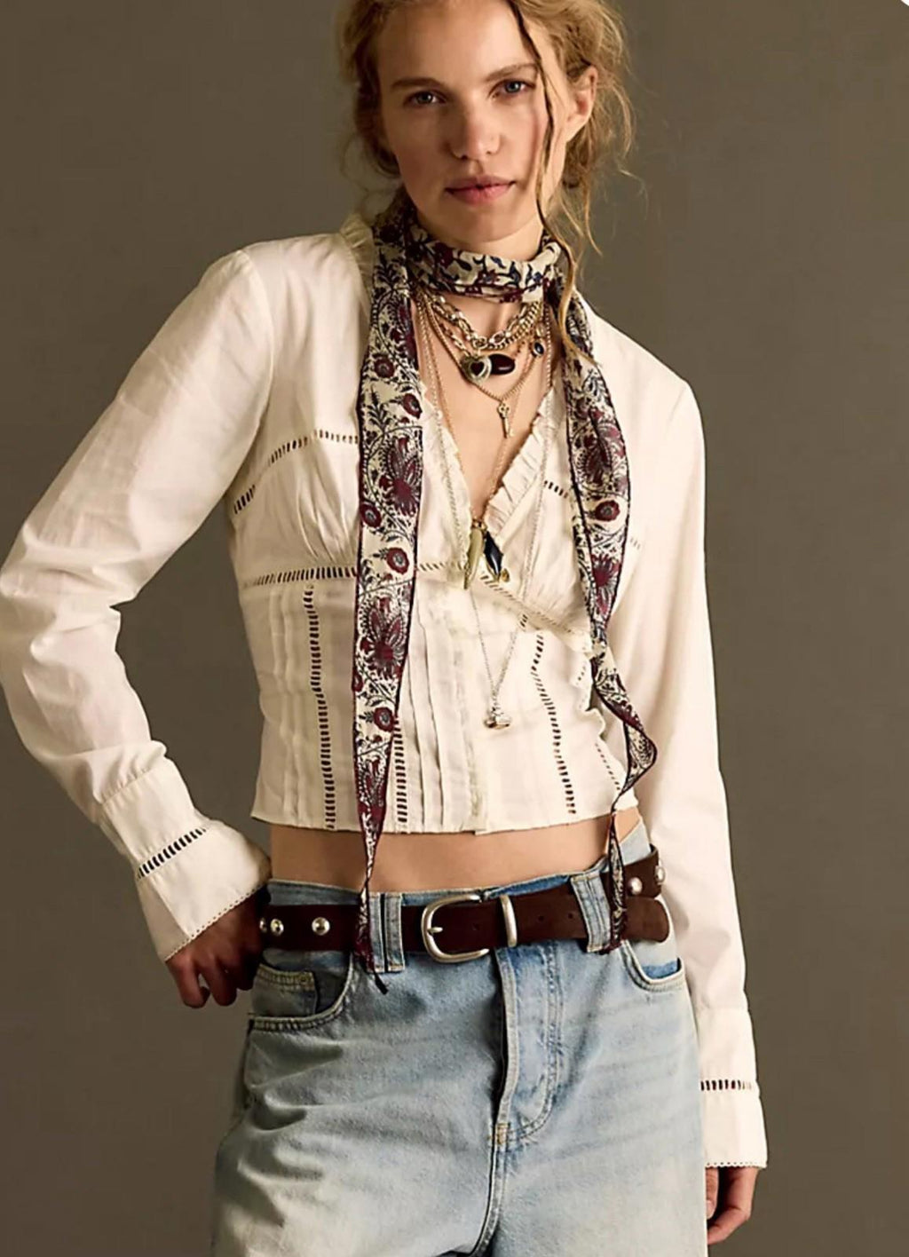 NEW! Free People - Frankie Corset Long Sleeve Top #103938213 Small