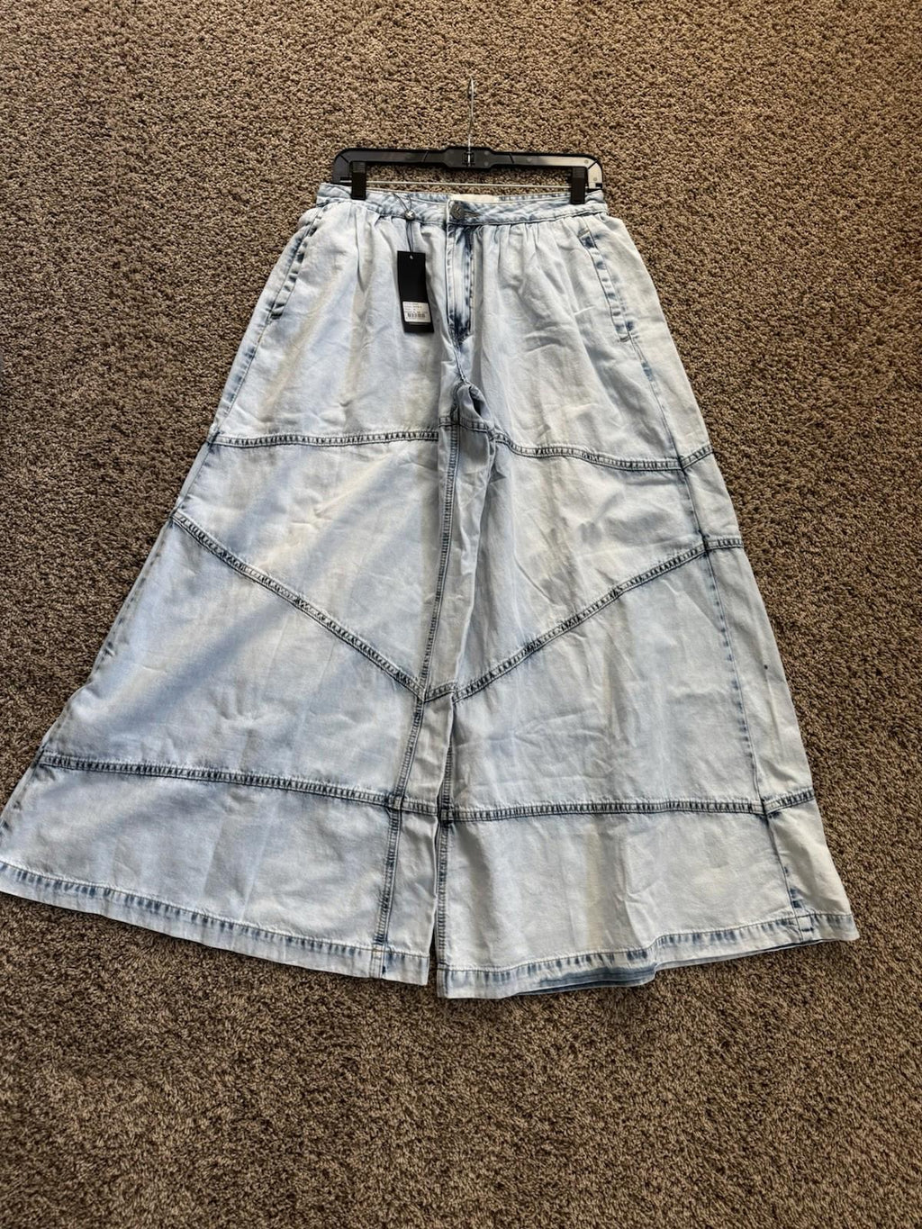 NEW Free People X OneTeaspoon Daddio Wide-Leg Jean In Depeche Blue Sz 26 Ret$198