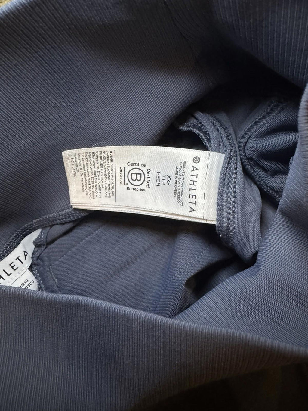 Athleta size XXS Venice Jogger Side Piping Granite Blue/White Stripe #854423 NEW