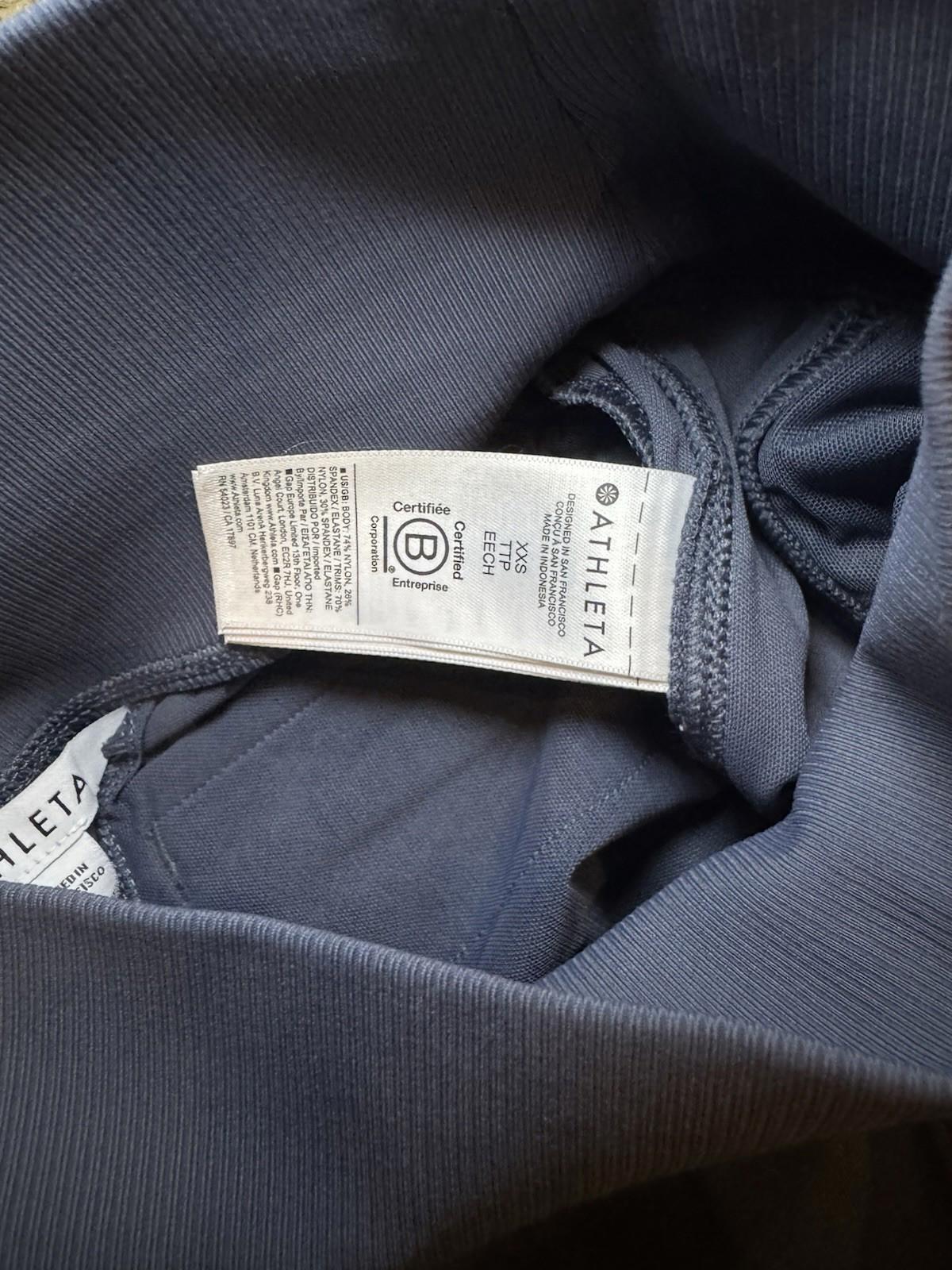 Athleta size XXS Venice Jogger Side Piping Granite Blue/White Stripe #854423 NEW