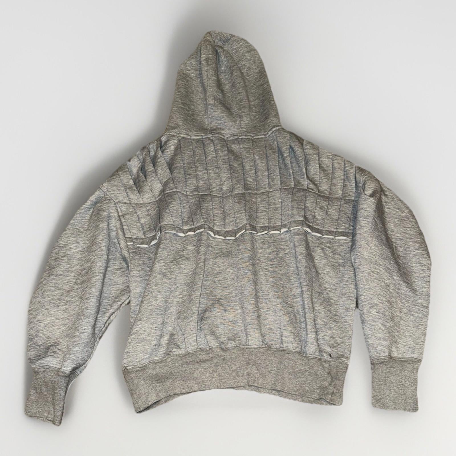 Free People Movement Pick It Up Pleated Knit Insulated Heather Grey Hoodie NEW S