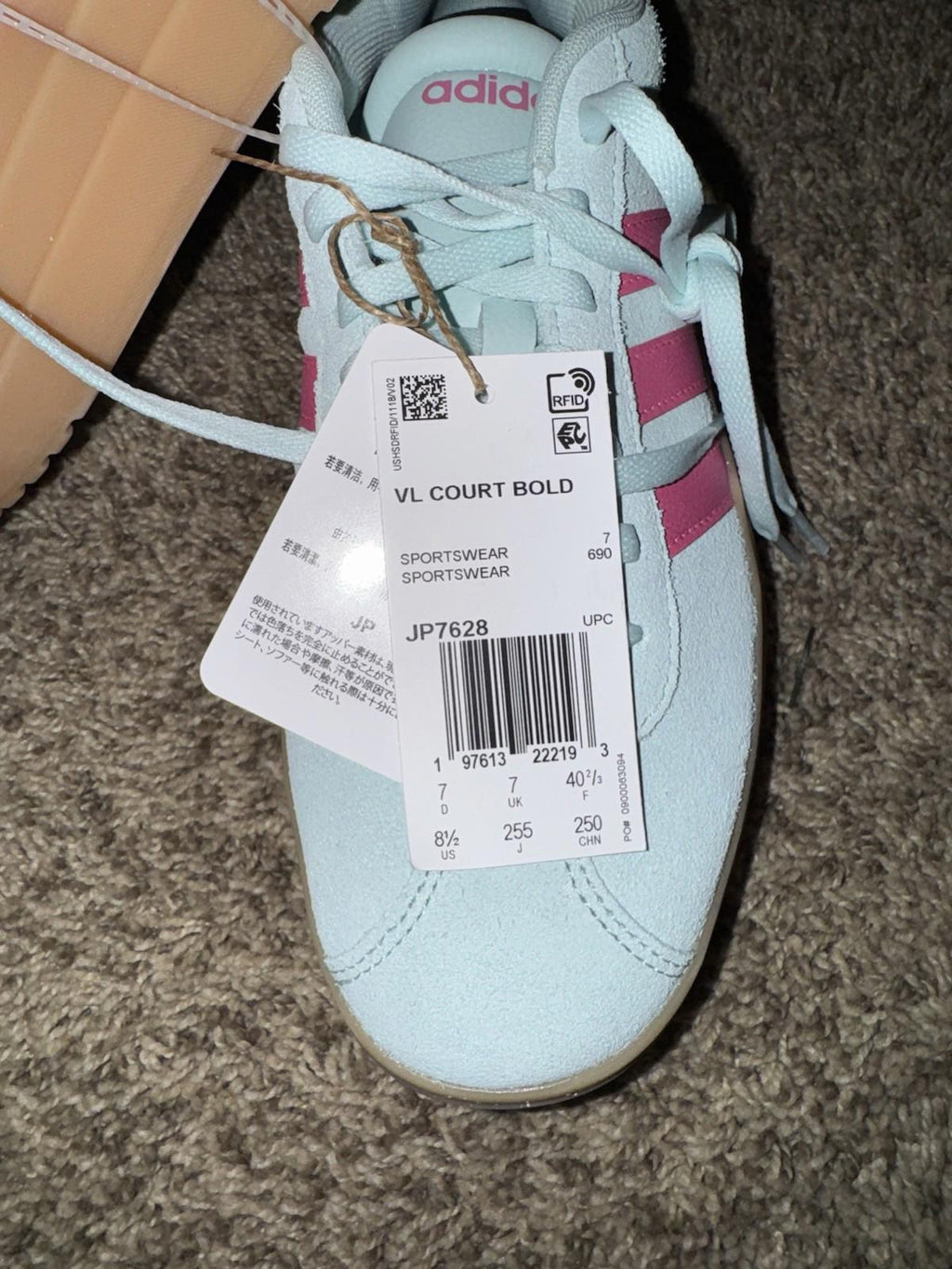 Adidas VL Court Bold Women's Athletic Shoe Sneakers Trainers Mint / Pink / Gum