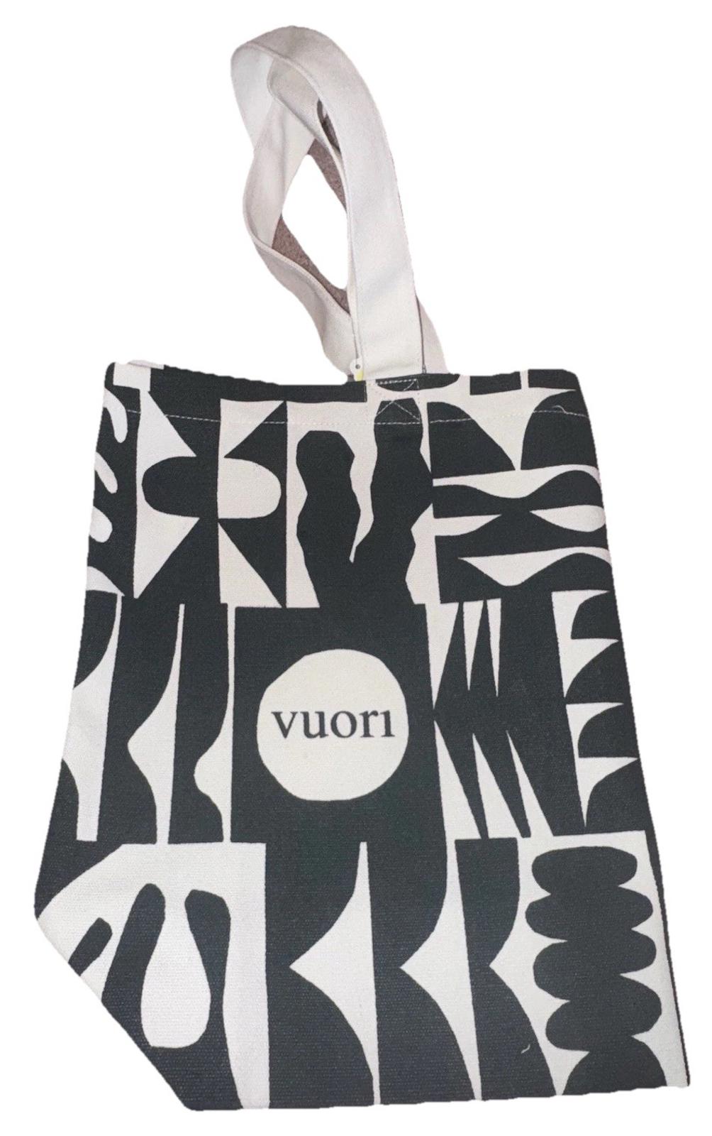 Vuori Canvas Printed Tote Extra Large 24x15 Green/White Double Handles New