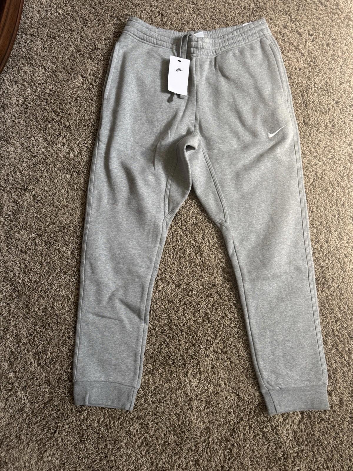NIKE FLEECE PANTS MENS SZ L GRAY STANDARD FIT TAPER 716830-063 NWT BELOW RETAIL