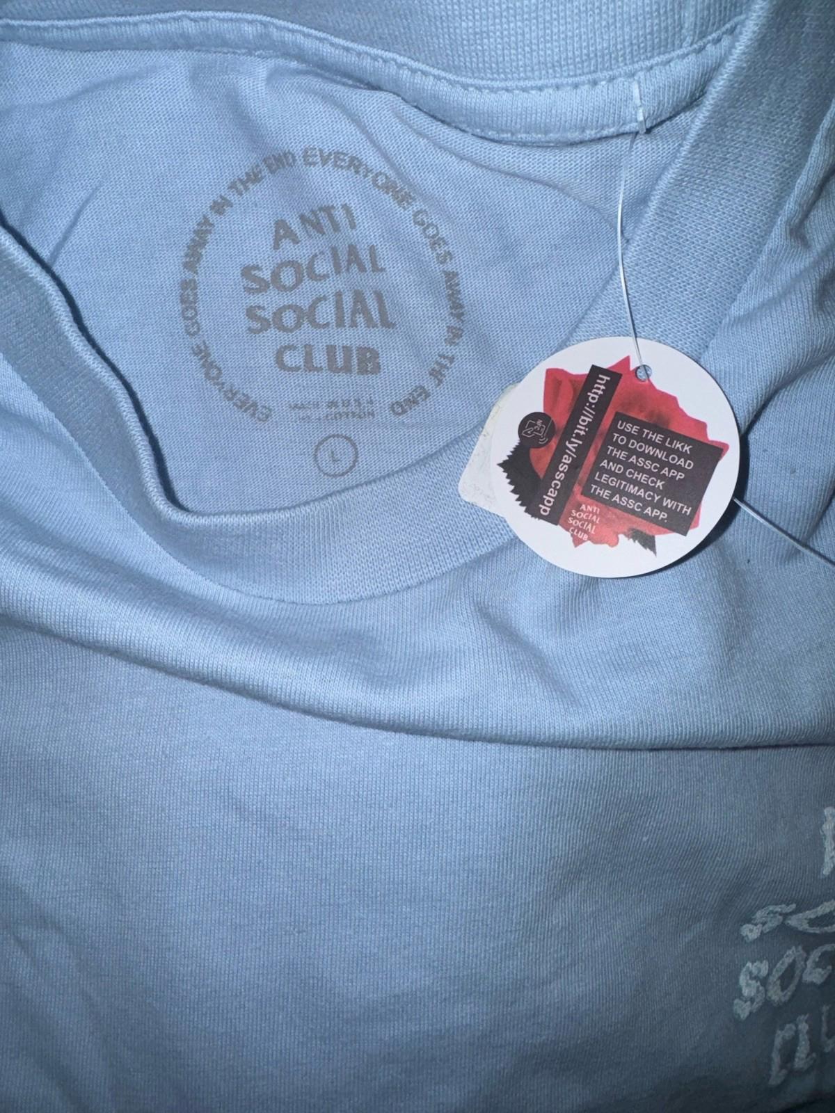 Anti Social Social Club Partly Cloudy Tagged Blue T-Shirt BRAND NEW Large