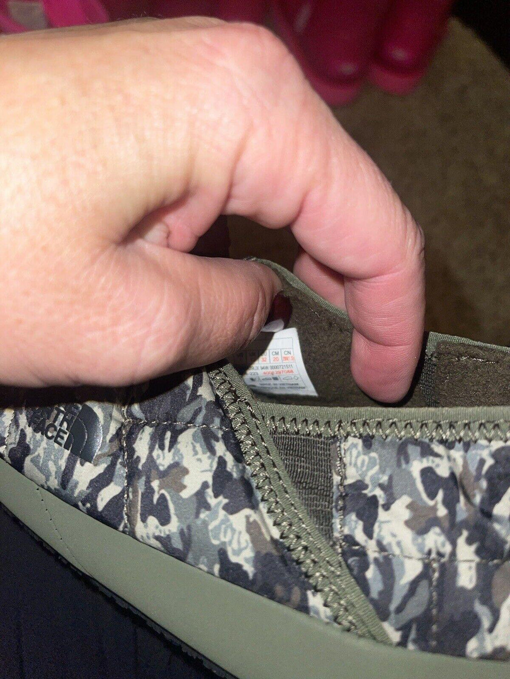 North Face Thermoball Traction Mule 2 Kids Camo Slipper Sz 1