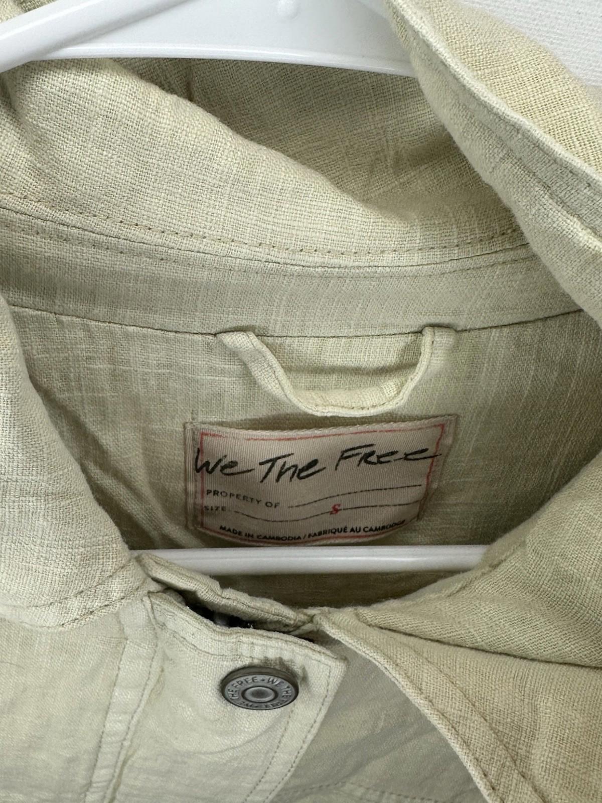 NEW WE THE FREE LOLA LINEN JACKET  WET PLASTER Small NEW