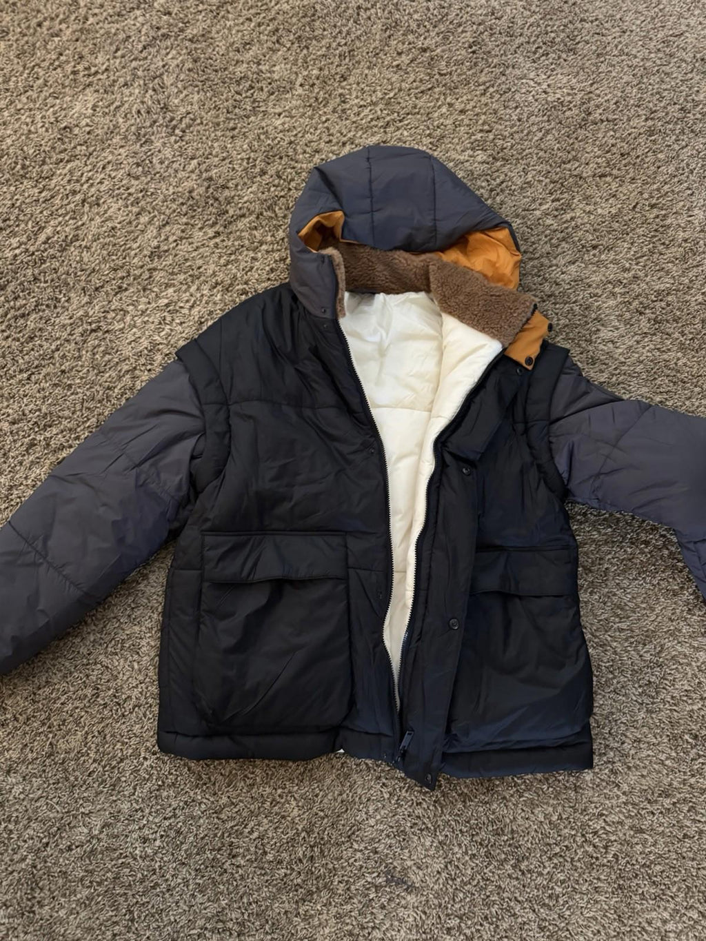 UGG Kristian Convertible Reversible Puffer Jacket Unisex Water Resistant S/M New