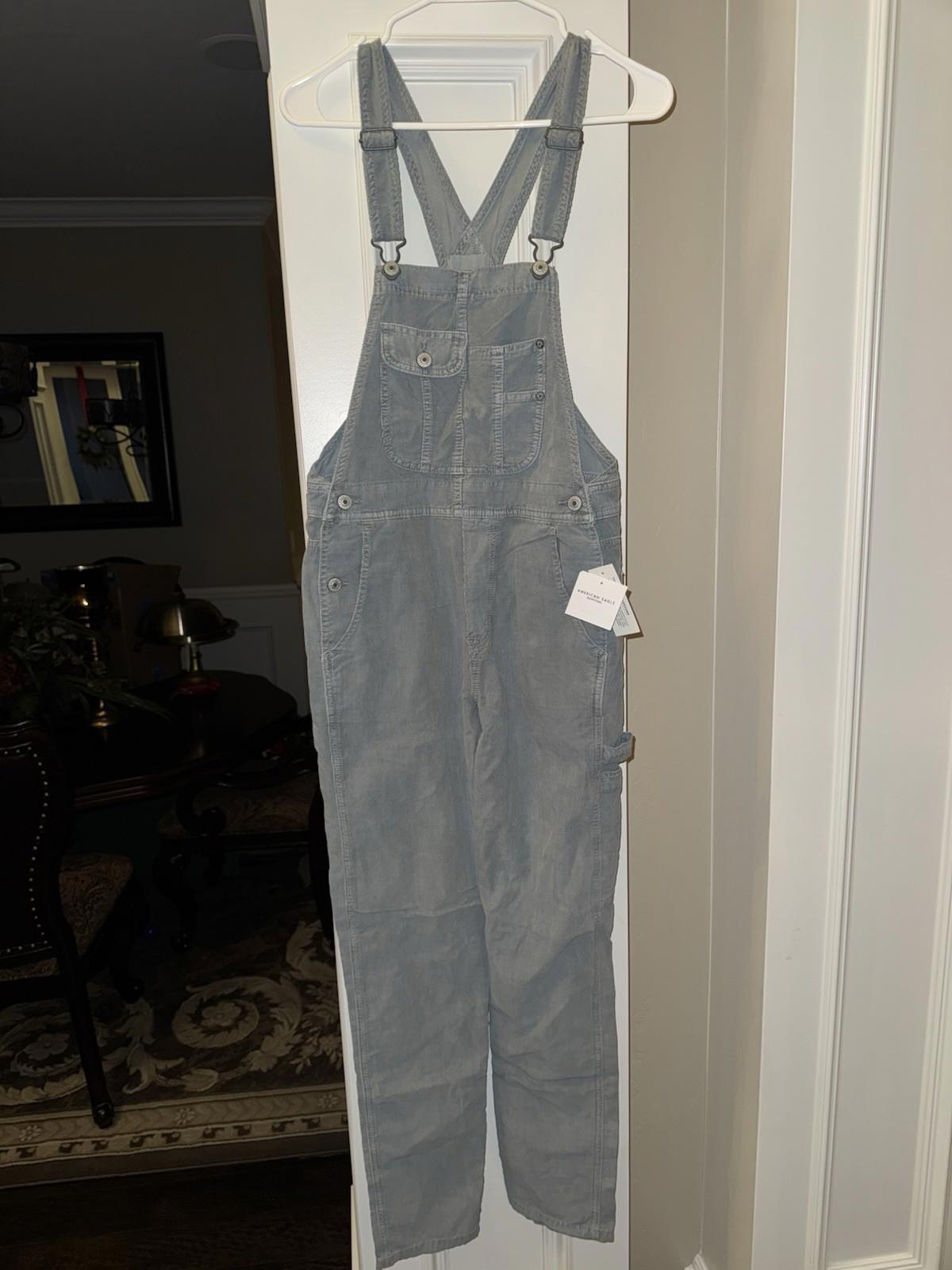 American Eagle Light green  Corduroy Overalls Womens Size XS NEW