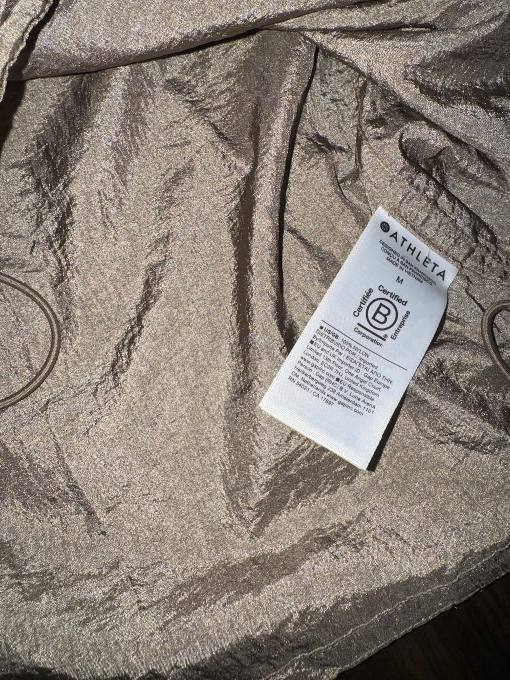 Athleta Women Lightweight Lunar Sheen Shirt Jacket Brownstone Beige NWOT  Sz M