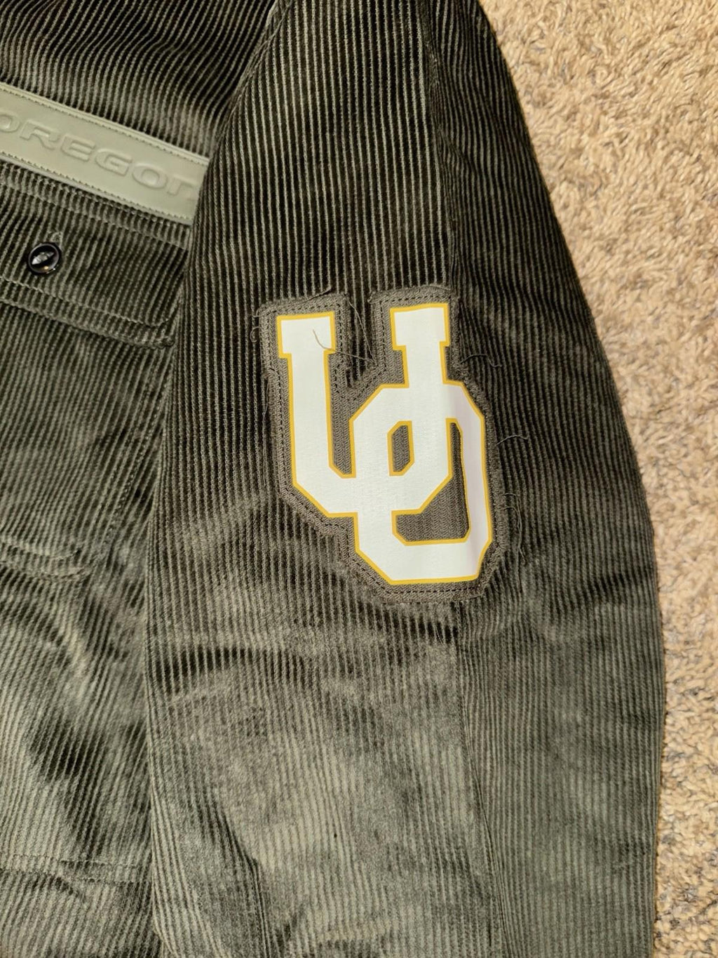 2XL Darius Rucker Collection by Fanatics Olive Oregon Ducks Corduroy Shacket NEW