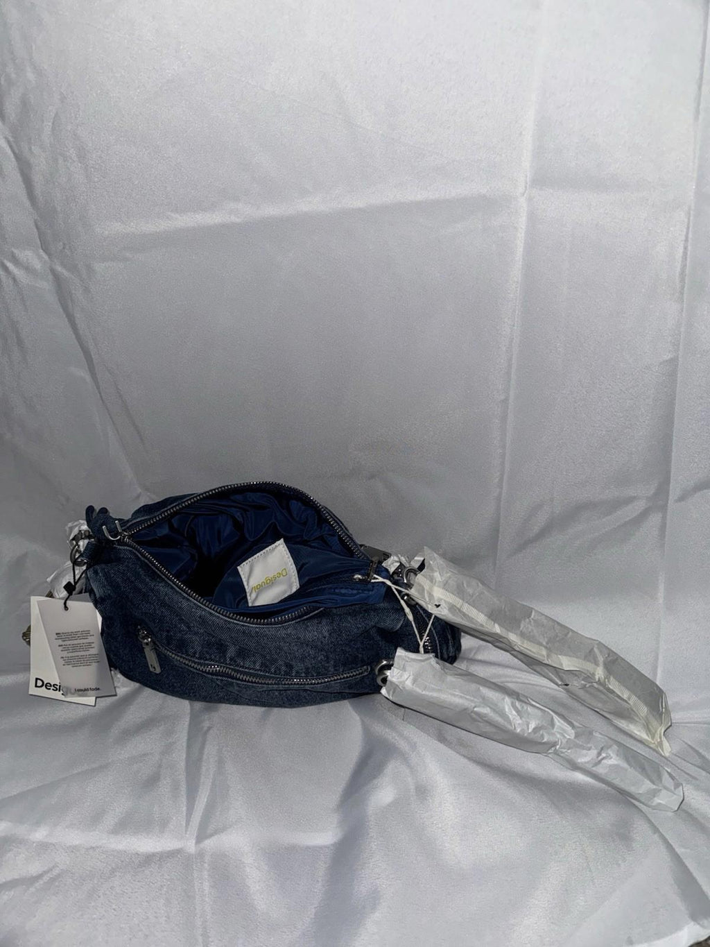 NEW! Desigual Denim zip-fastening tote bag