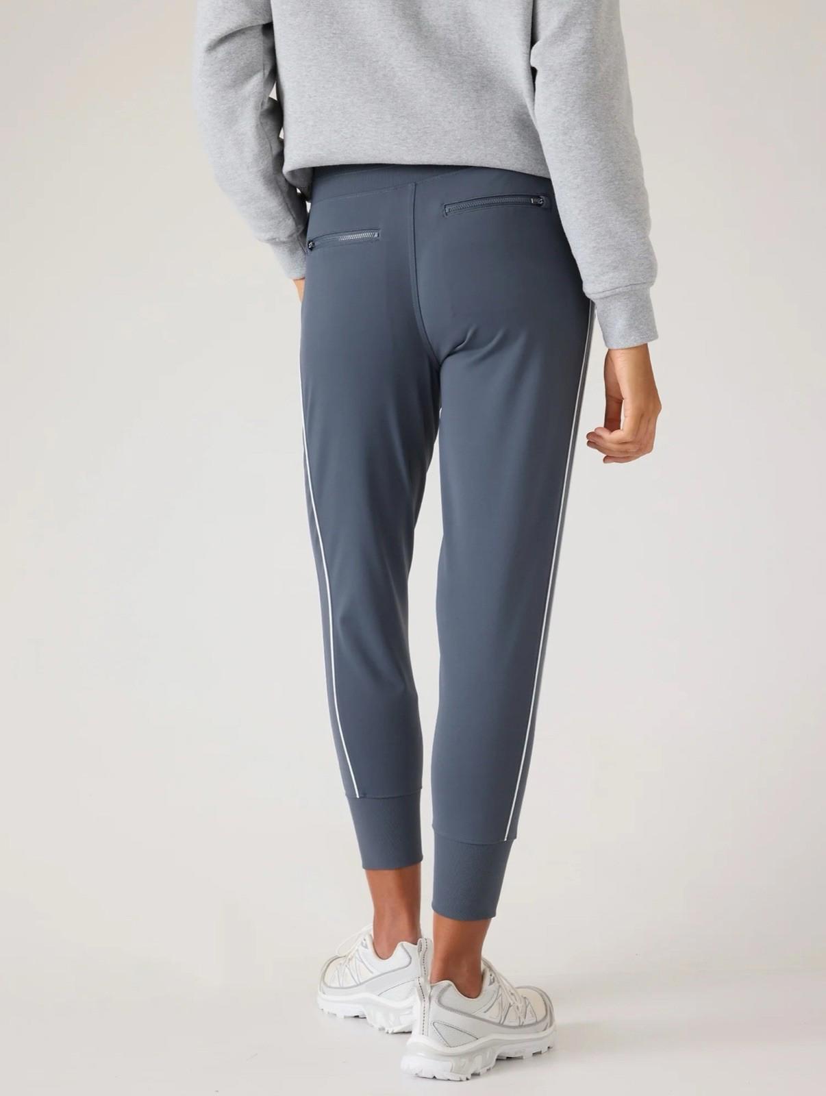 Athleta size XXS Venice Jogger Side Piping Granite Blue/White Stripe #854423 NEW