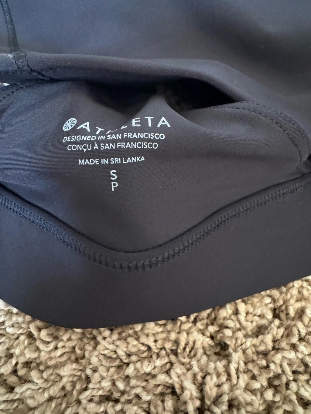 Athleta S Small Flex Spacer Bra A-C , Black Sports Bra Cardio Workout NWT