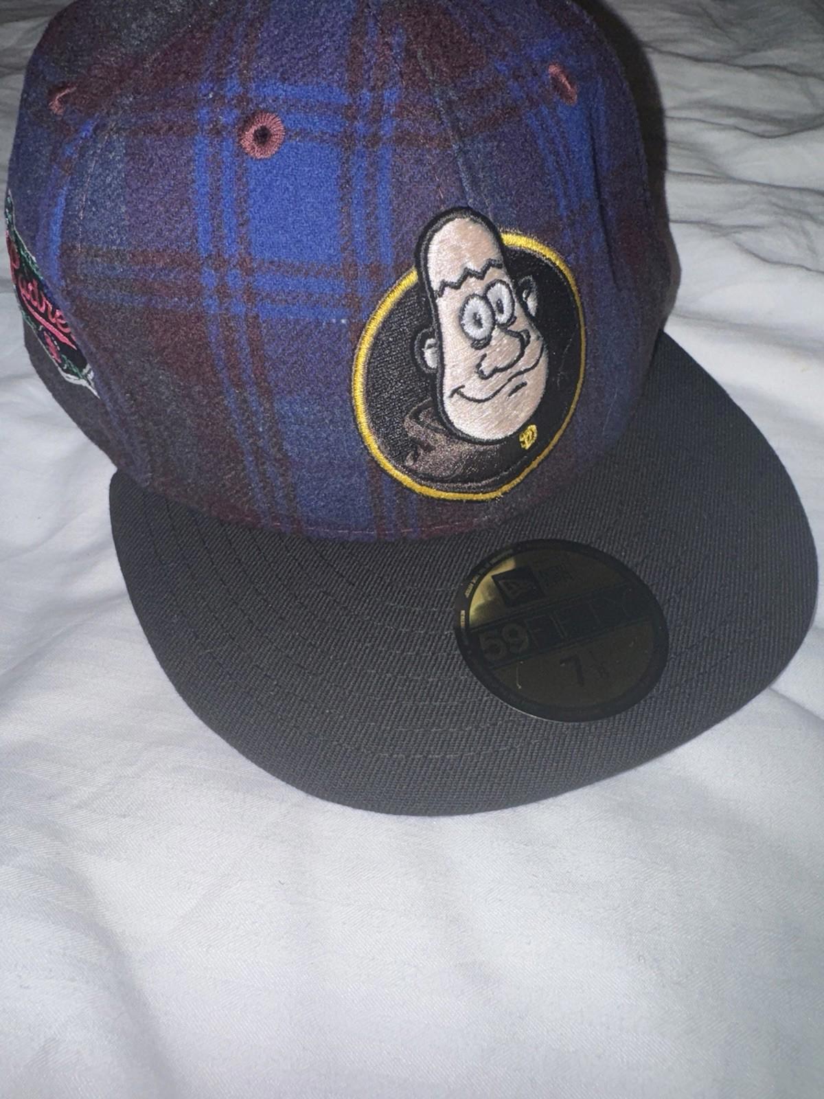 NWT New Era San Diego Padres Flannel Mascot Fitted Hat Plaid RARE Sz 7 1/8