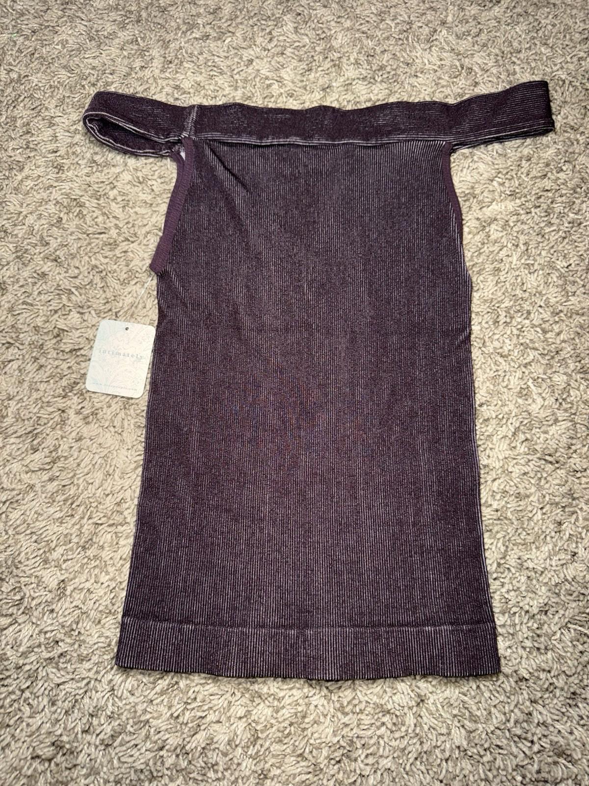 NEW Free People off the shoulder Ribbed Tank in chocolate Merlot Color XS / S