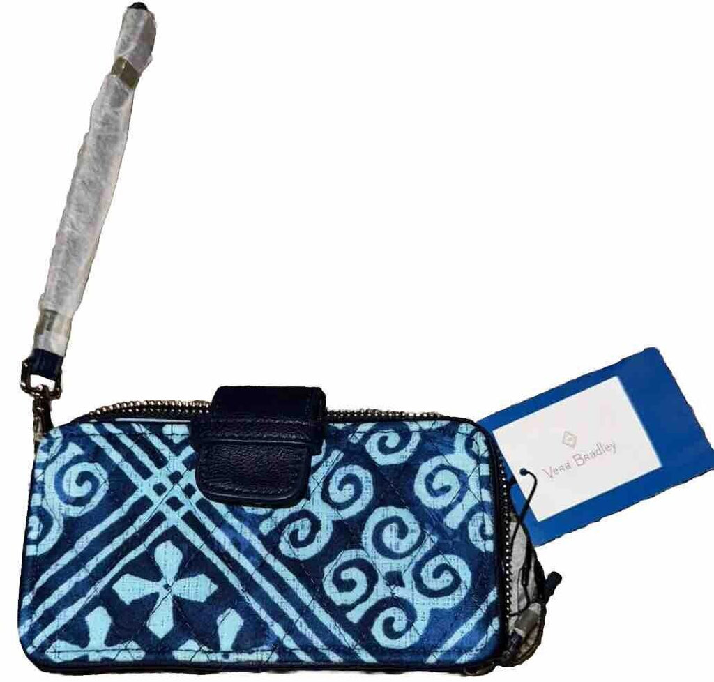 Vera Bradley RFID Smartphone Wristlet 15705 Navy & Teal- NWT