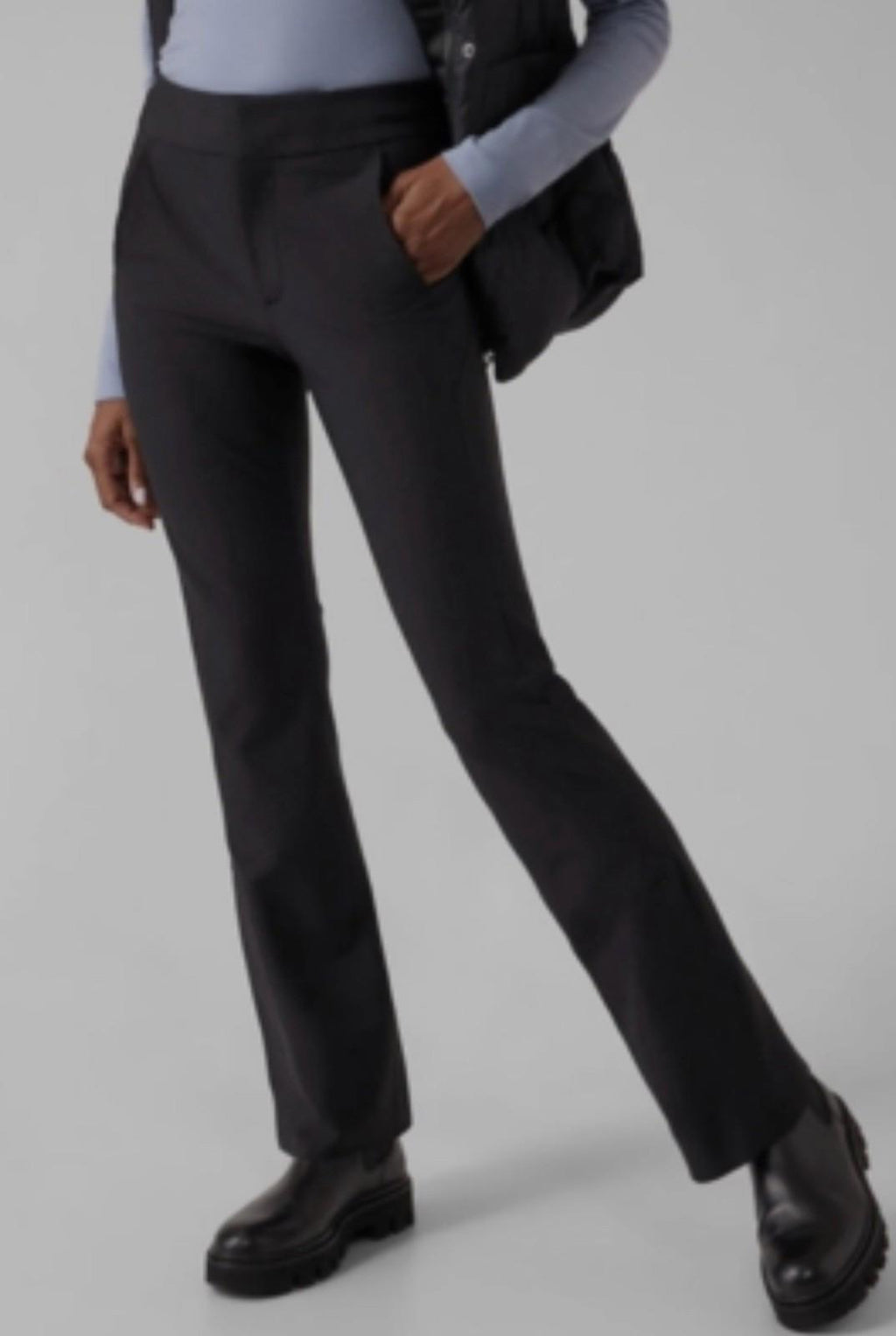 NWT ATHLETA Stellar Flare Trouser 4 Small Black Pant #486208 City Travel