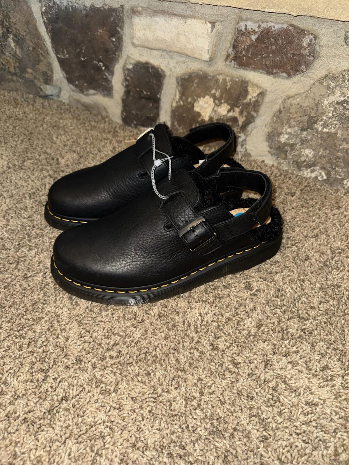 Dr Martens  Jorge II Ambassador Black Faux Fur Sling Back Mules Men’s 12