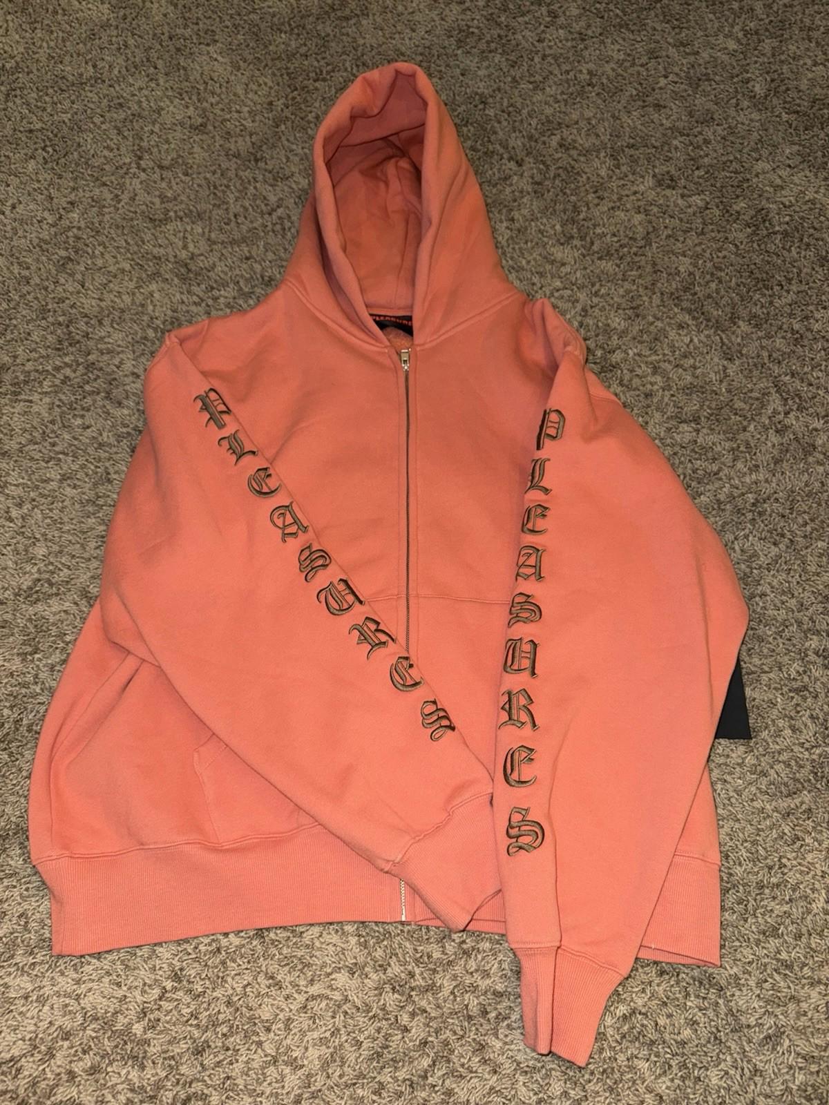 Sz XXL Pleasures OE Zip Up Hoodie Natural Old English Brand New Orange