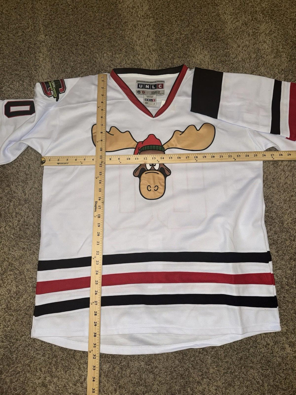 Christmas Vacation Marty Moose Griswold Hockey Jersey #00 Chicago Blackhawks  XL
