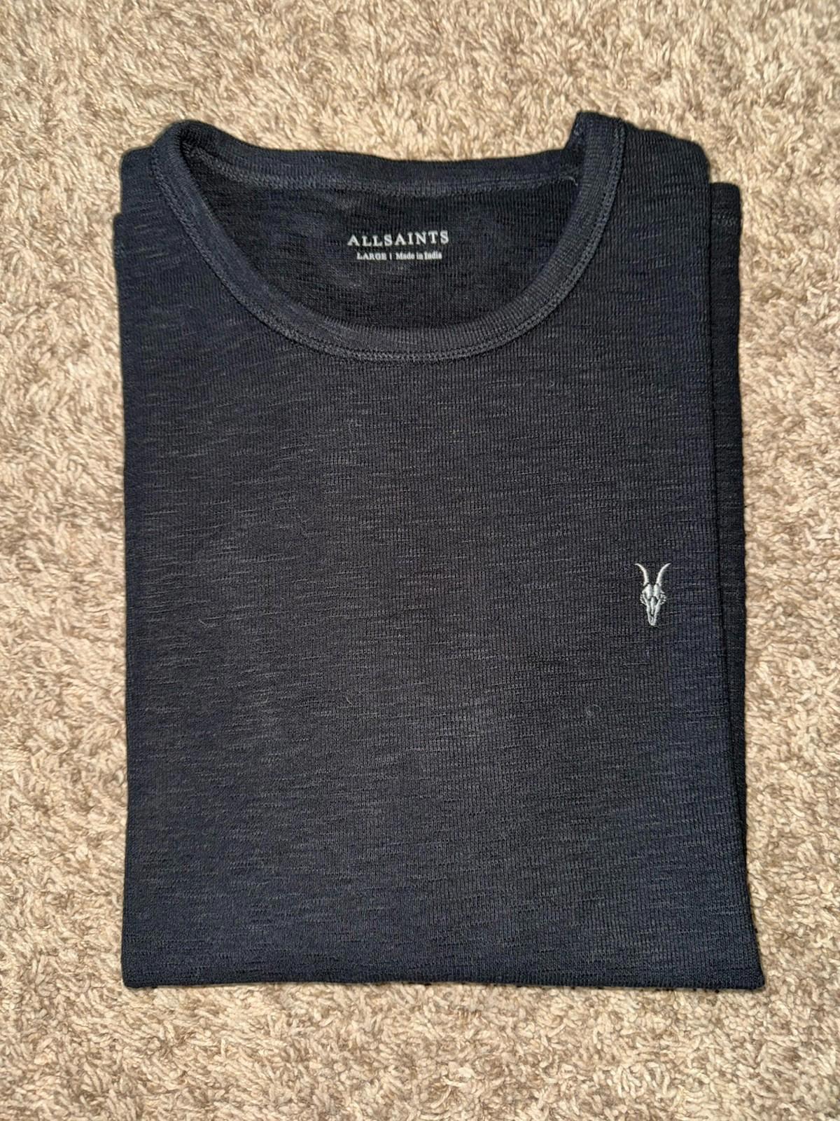AllSaints T Shirt Mens Waffle Esum Short Sleeve Tee Crewneck Designer MED NWT