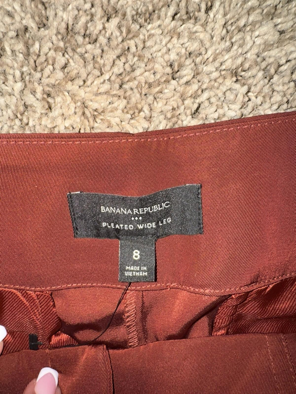 Banana Republic Women’s Pleated Wide Leg Pant Rustic Orange Sz 8 NWOT $120