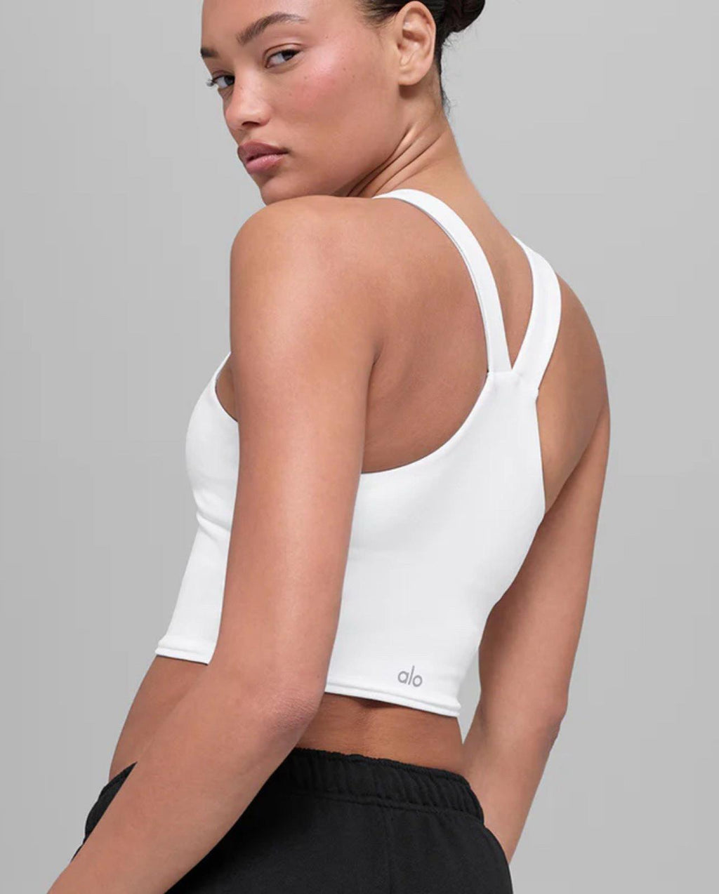 NEW! ALO Yoga Original Airbrush Real Bra Tank White Women's S NWT
