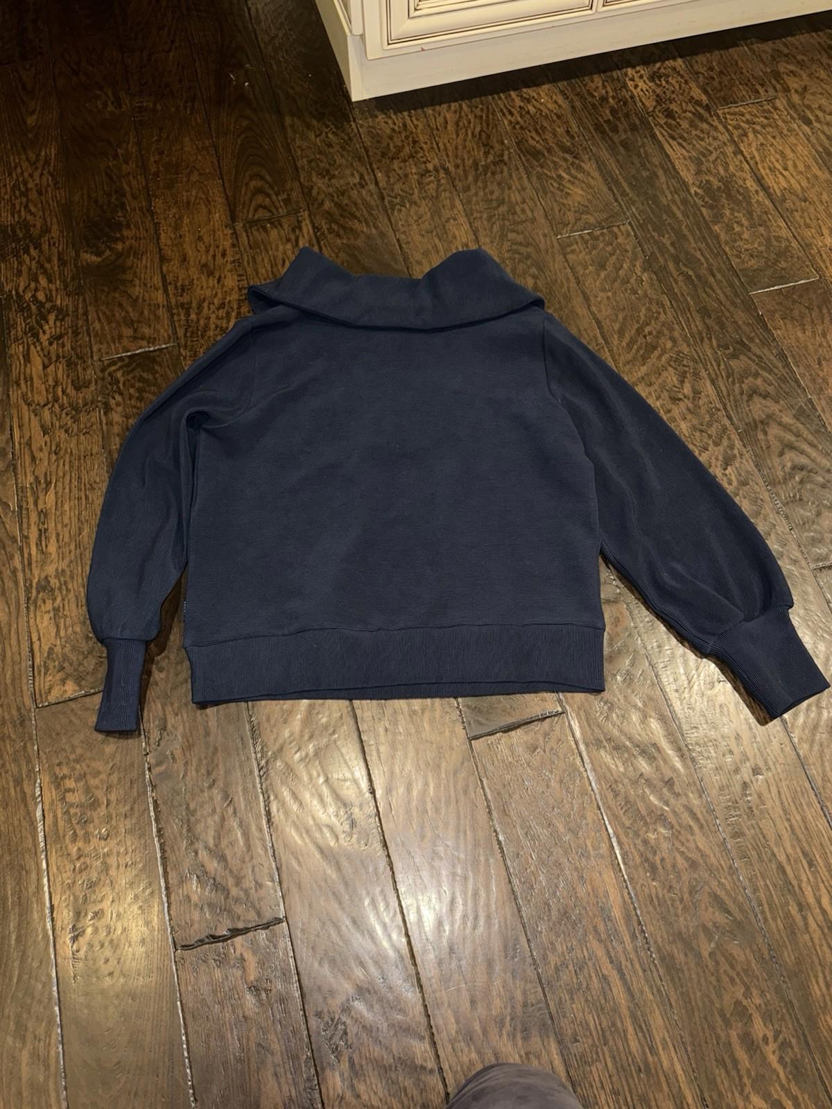 Varley Double Soft Catherine Half Zip Sweat Navy Large NWT $144