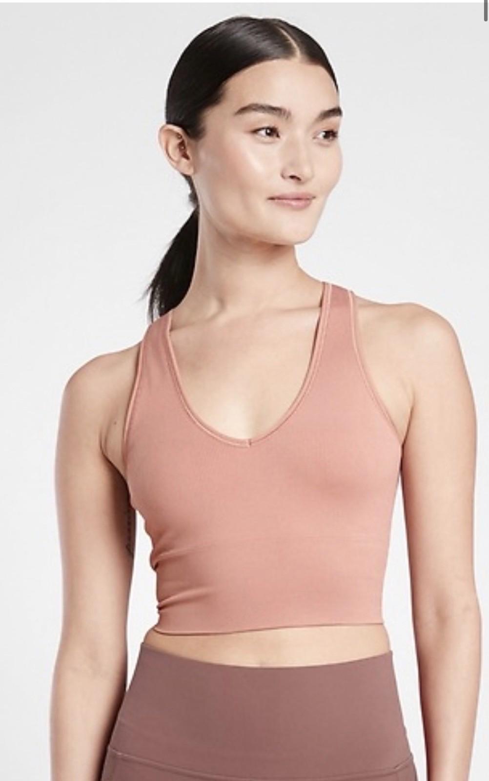 ATHLETA Aurora Seamless Crop Rib Tank Women's Size US Small Pink NWOT