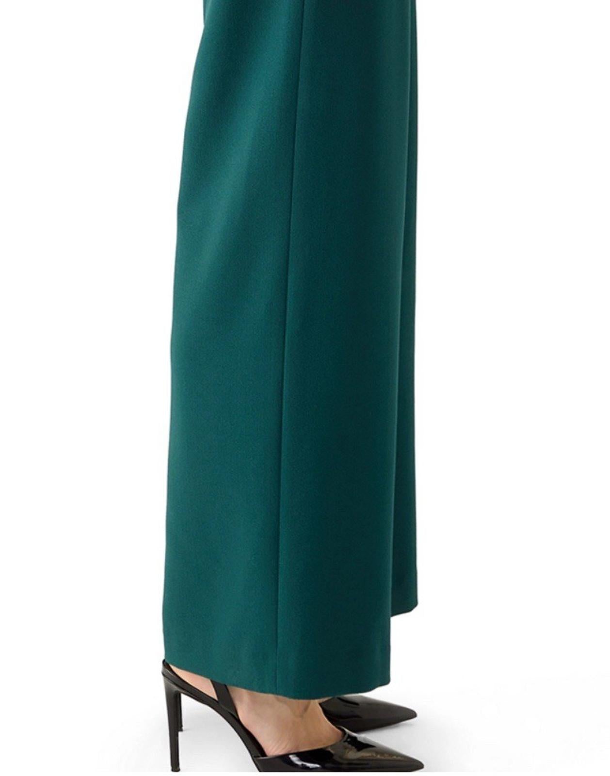 NEW!!  Elie Tahari Green Crepe Wide Pant, 6 NWT $368 MSRP
