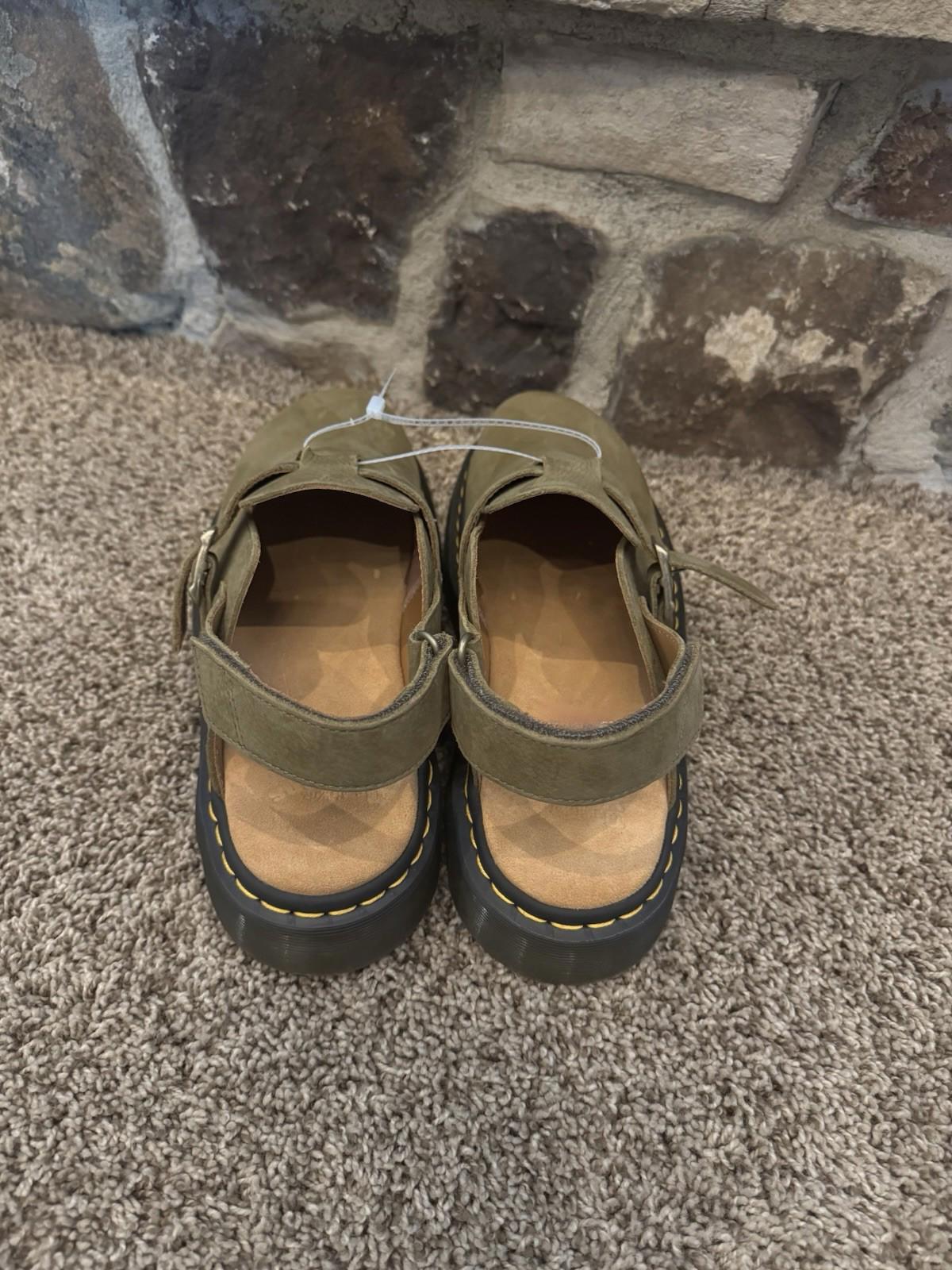 Dr. Martens Jorge II Nubuck Slingback Platform Mules Muted Olive Men’s Size 12