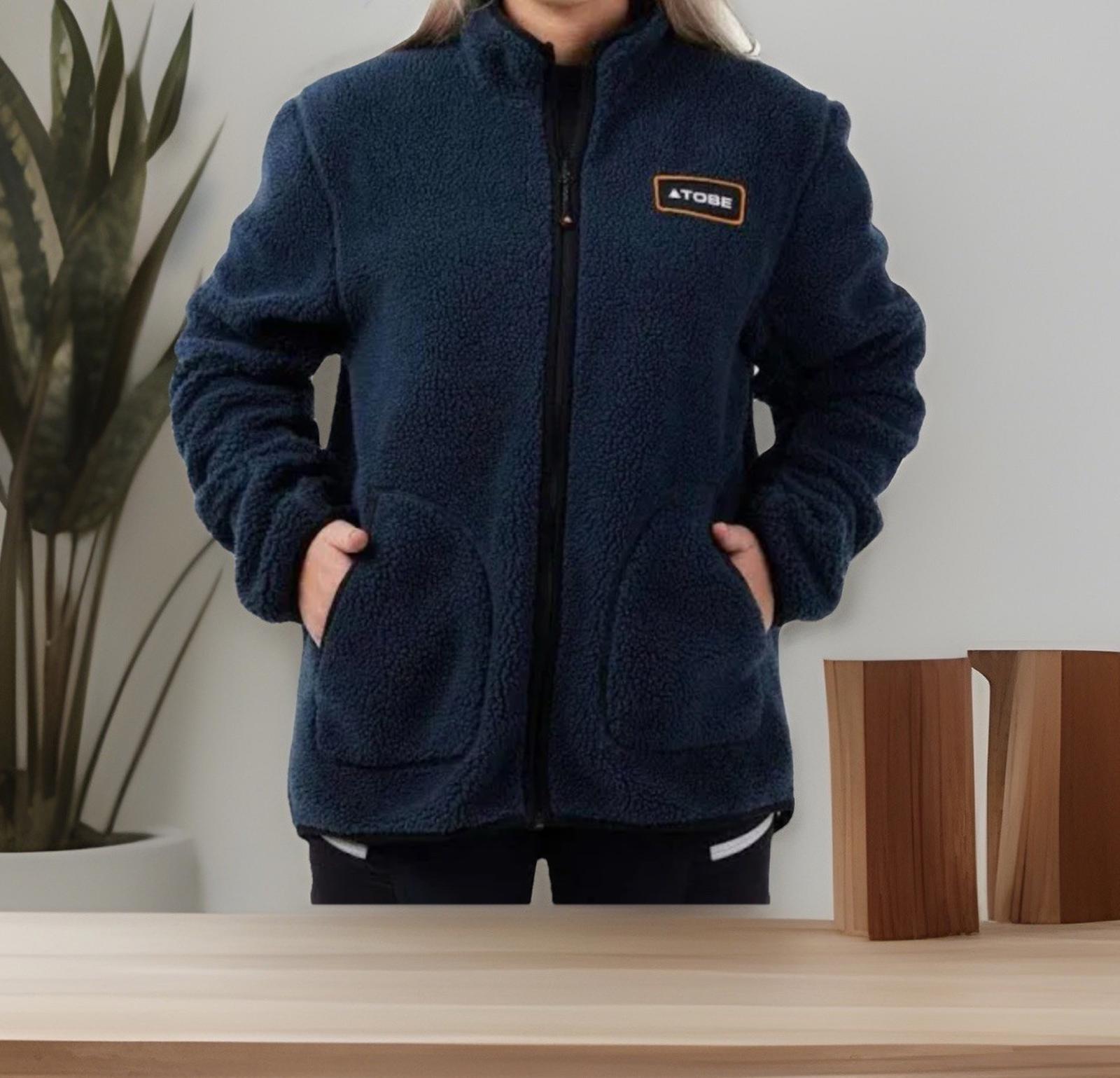 NEW! Tobe Terra Fleece Pile Jacket. Large. Midnight navy NWT