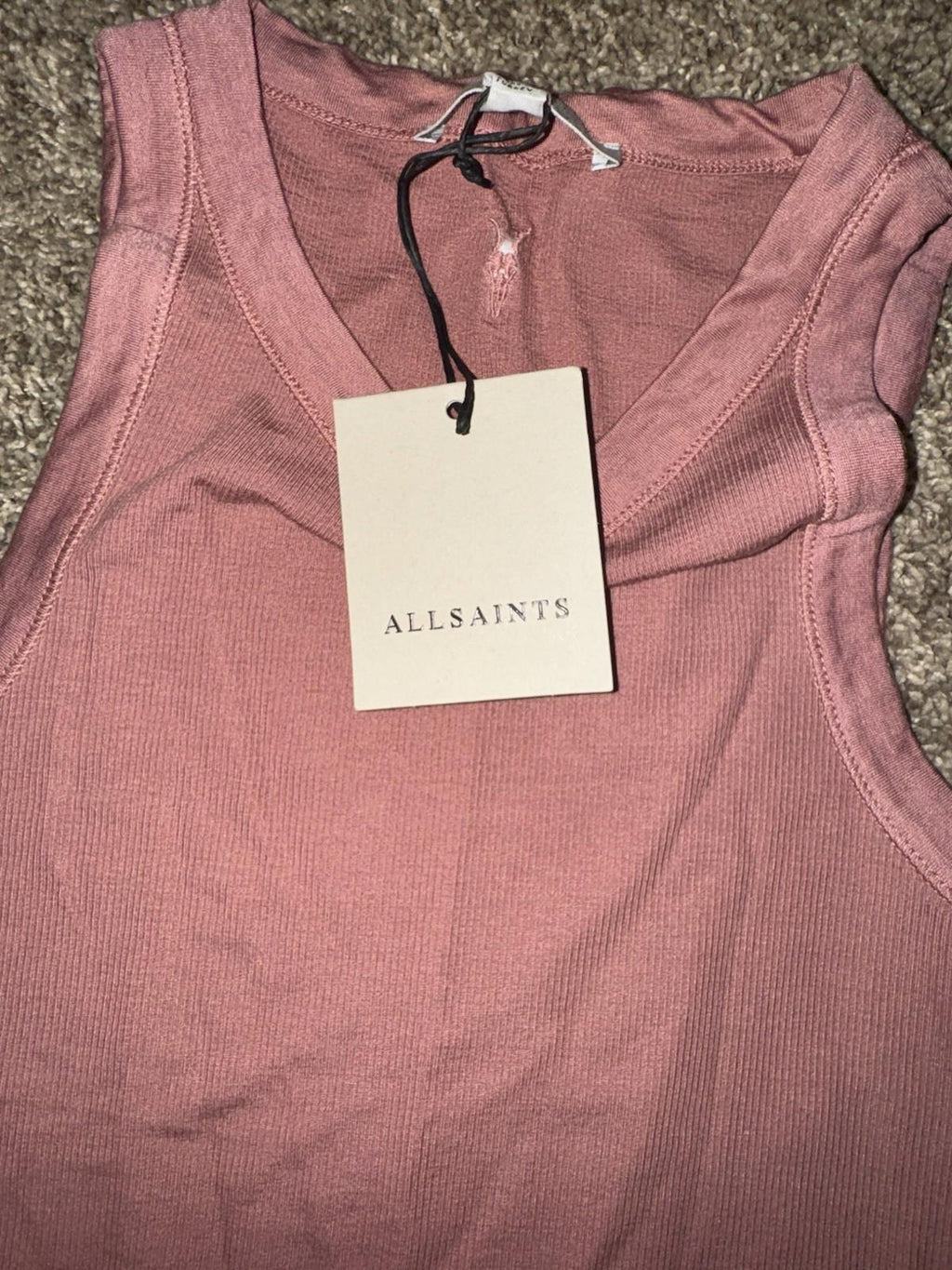 New Allsaints Rina tank top in Ash Rose Pink, US size 4 NWT SOLD OUT ONLINE!